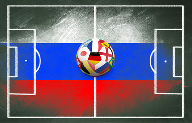 Ball auf dem Fussballplatz