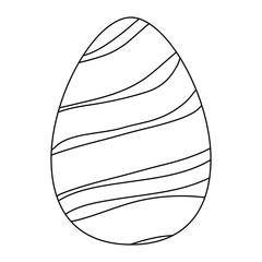striped easter egg icon over white background, vector illustration