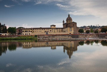 Obraz premium ponte Alla Garraia over river Arno, Florence, Italy