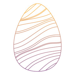 striped easter egg icon over white background, colorful design. vector illustration