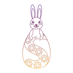 Obraz premium easter egg with cute rabbit over white background, vector illustration