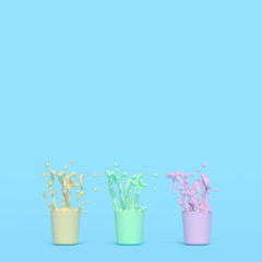 Splash of color in cup
