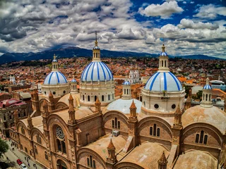 Foto op Aluminium Aerial View of New Cathedral in center of Cuenca, Ecuador © mindstorm