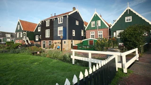 Traditional wooden houses in the village of Marken, Nr. Amsterdam, Holland, Netherlands