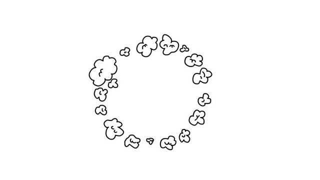 Animation of comic style explosion. Cartoon explosion