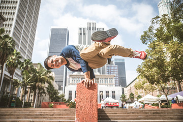 Man doing parkour