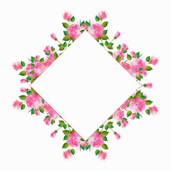 Beautiful watercolor flowers decorated background. Can be used as greeting card or invitation card design.