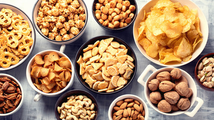 Different kids of snacks