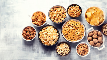 Different kids of snacks