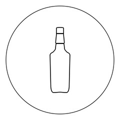 Whisky icon black color in circle vector illustration isolated