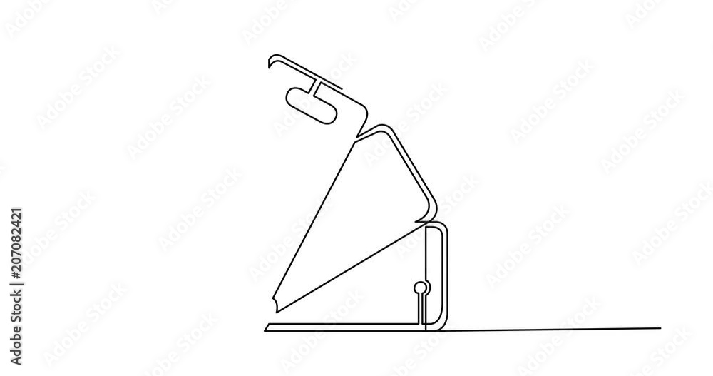 Poster self drawing animation of continuous line drawing of mobile phone