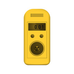Fototapeta premium Radiation dosimeter. Counter Geiger. Measurement of radioactive background dose. Vector illustration. Yellow equipment.