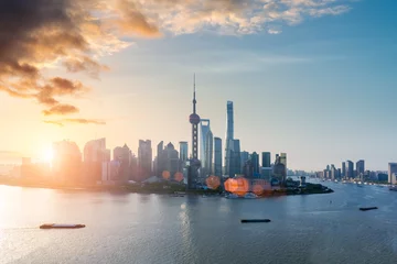 Deurstickers shanghai skyline with morning glow © chungking