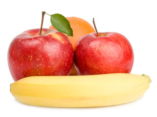 Fruits isolated on white