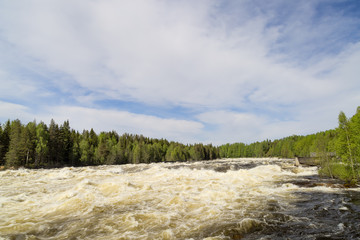 Fototapeta na wymiar The rapids at Renforsen in Vindeln, Sweden