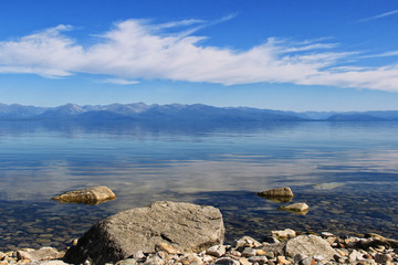 Lake Baikal and  mountains