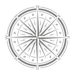 vector icon with compass rose for your design