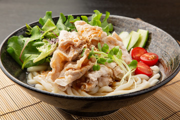 胡麻ダレ冷しゃぶのサラダうどん