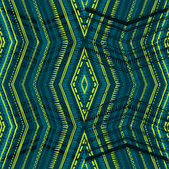 Abstract Ikat and boho style handcraft fabric pattern. Traditional Ethnic design for clothing and textile background, carpet or wallpaper