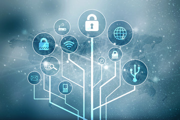 
2d illustration technology background