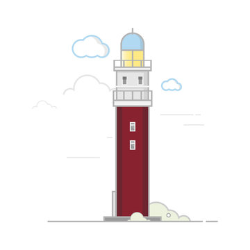 Lighthouse.Flat design.Vector illustration.