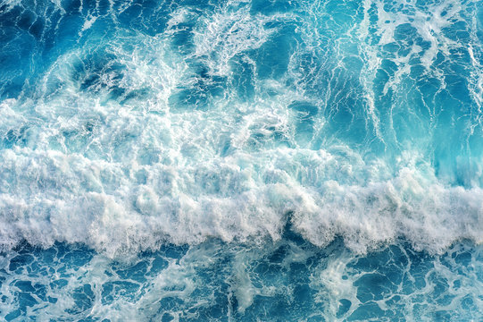 Fototapeta Aerial view of the ocean wave.