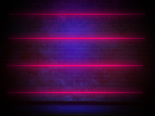 Brick wall, background, neon light