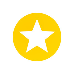 Simple bookmark circular icon with star inside