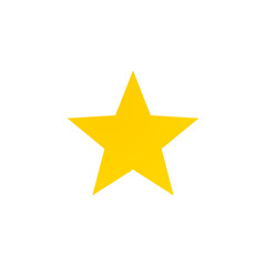 Flat yellow award star illustration. Rating icon