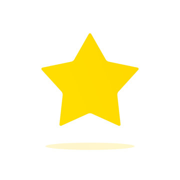 Yellow rating star icon. Golden bookmarck sign