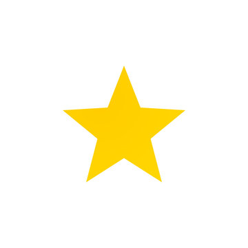 Flat yellow award star illustration. Rating icon