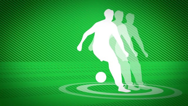 サッカー選手のシルエットアニメーション　ループ