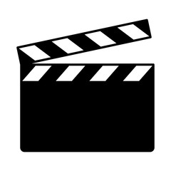 Movie clapperboard or film clapboard flat vector icon for video apps and websites - obrazy, fototapety, plakaty