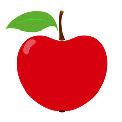 Red Apple. icon apple fruit on a white background. Healthy food. Vector