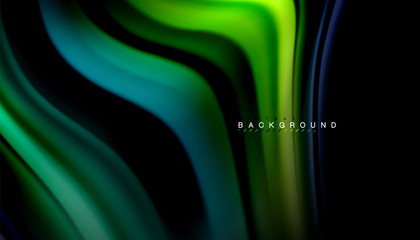 Obraz premium Fluid mixing colors, vector wave abstract background