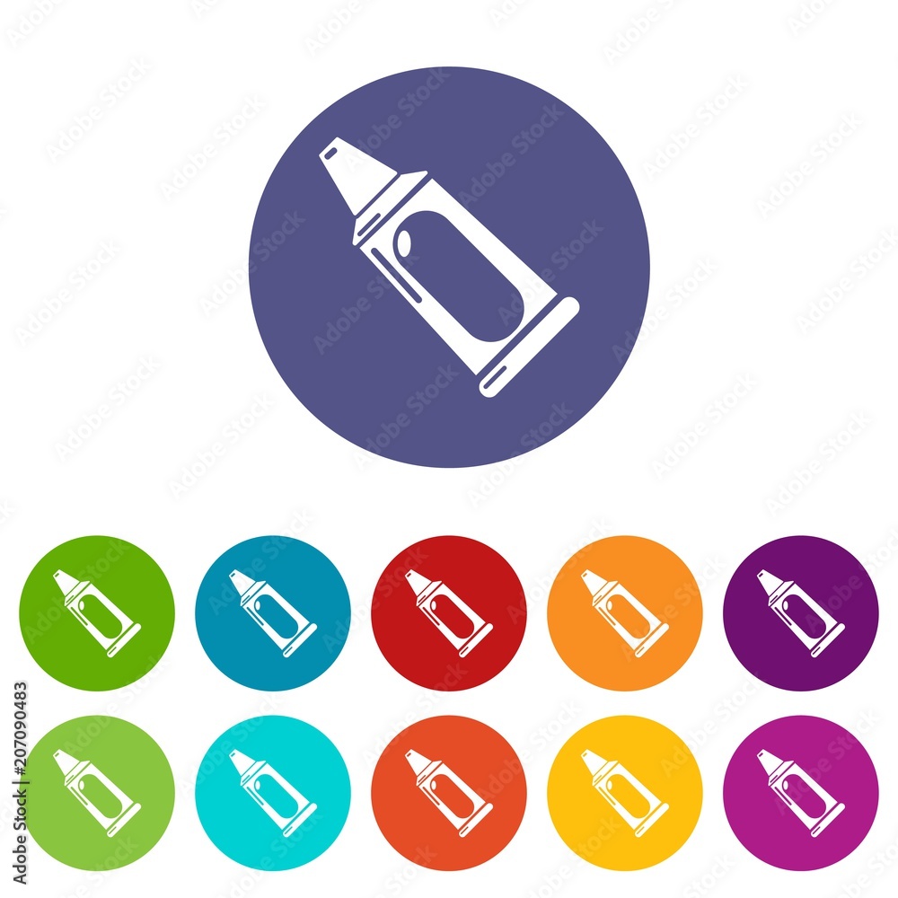 Poster toothpaste tube icons color set vector for any web design on white background