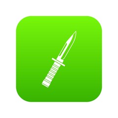 Military knife icon digital green for any design isolated on white vector illustration