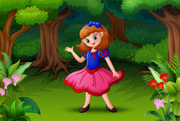 Snow white in the forest