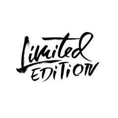 Limited edition. Ink handwritten lettering. Modern dry brush calligraphy. Typography poster design. Vector illustration.