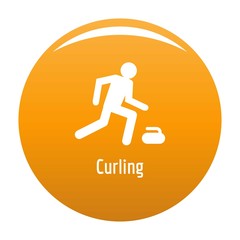 Curling icon. Simple illustration of curling vector icon for any design orange