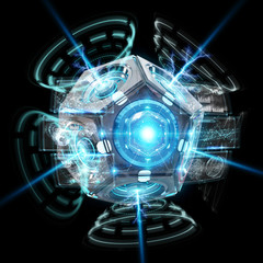 Futuristic drone security camera illustration 3D rendering