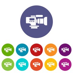 Tv camera icons color set vector for any web design on white background