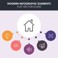 Modern, simple, colorful vector infographic background with ear, water, automobile, property, house, estate, urban, male, hand, flight, human, summer, man, vehicle, home, real, underwater, young icons