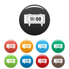 Alarm clock retro icon. Simple illustration of alarm clock retro vector icons set color isolated on white