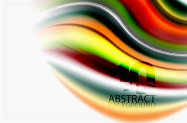 Rainbow color waves, vector blurred abstract background