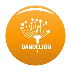 Cute dandelion logo icon. Simple illustration of cute dandelion vector icon for any design orange