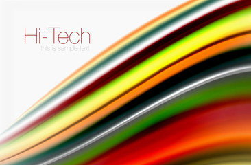 Rainbow color waves, vector blurred abstract background
