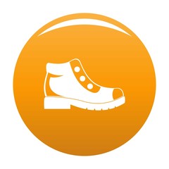 Hiking boots icon. Simple illustration of hiking boots vector icon for any any design orange