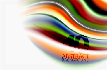 Rainbow color waves, vector blurred abstract background