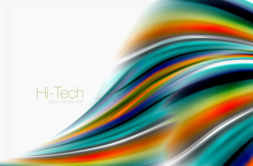 Rainbow color waves, vector blurred abstract background